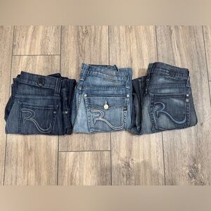 3 PAIRS of Rock & Republic Men's Blue Jeans